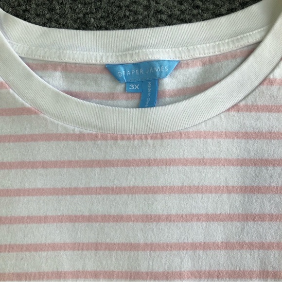Draper James crewneck t-shirt in pink mariner size 3X - Picture 3 of 9
